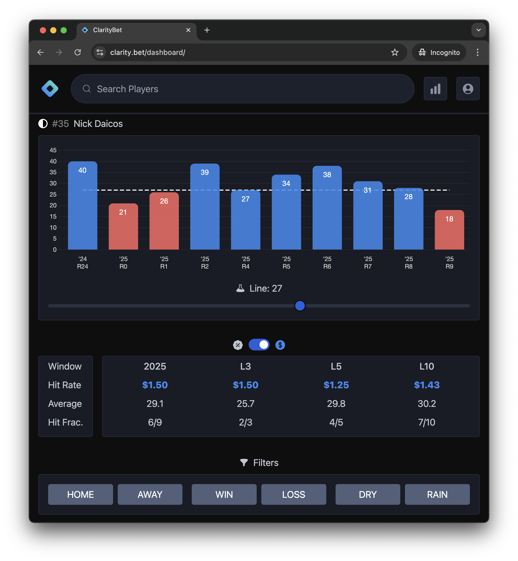 ClarityBet Desktop Screenshot